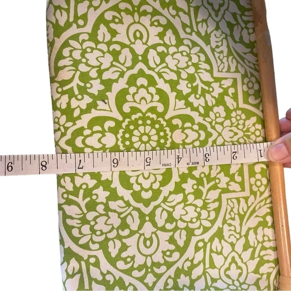 Vintage Donna Dixon green damask bamboo clutch coastal Resortwear vacation